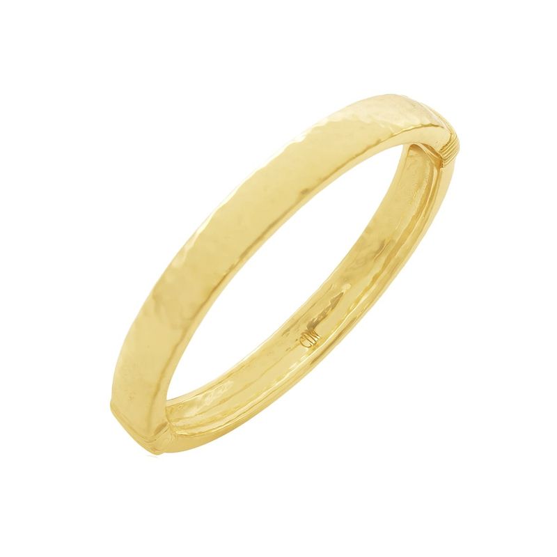 Cleopatra Oval Hinged Bangle, S/M - Gold