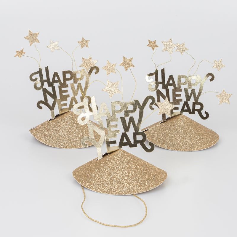 Happy New Year Party Hats, Set of 6