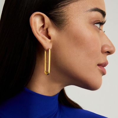 Crosby Drop Hoops, Gold