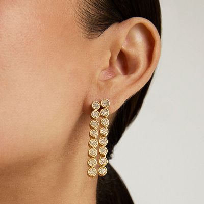 Mirabeau Pave Statement Drop Earrings, Gold
