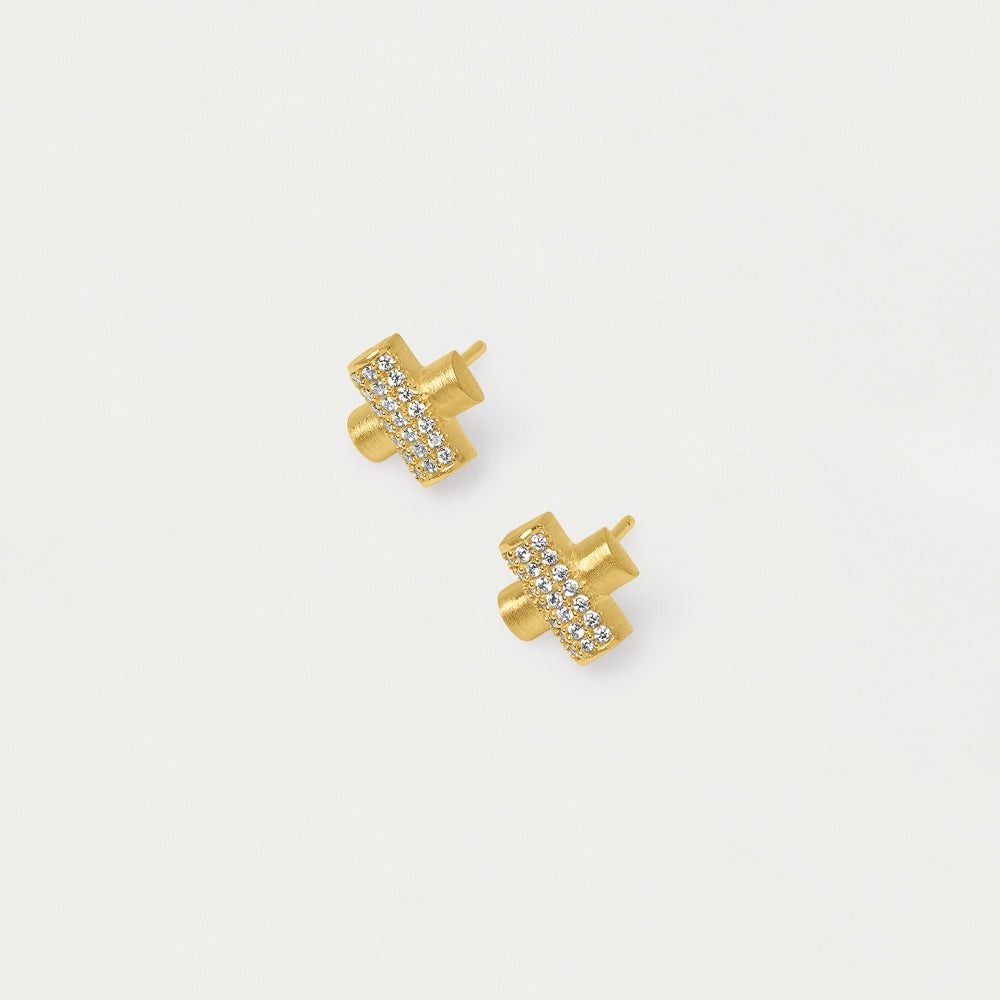 Juliette Pave Studs, Color: Gold