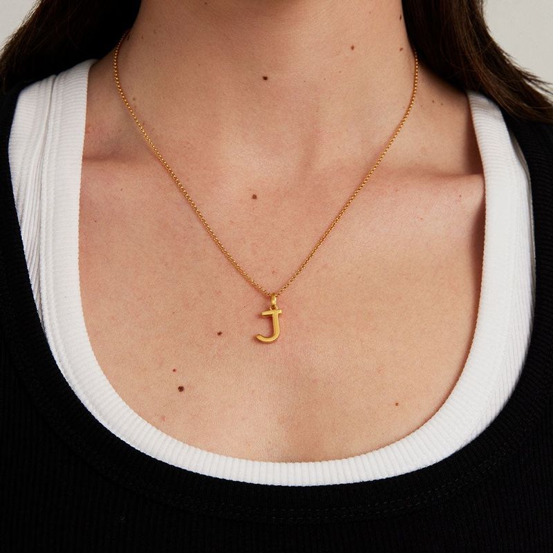 Classic Initial Necklace, Gold