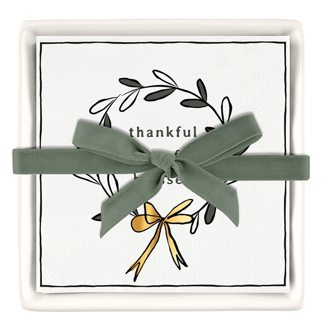 Thankful Napkins with Tray
