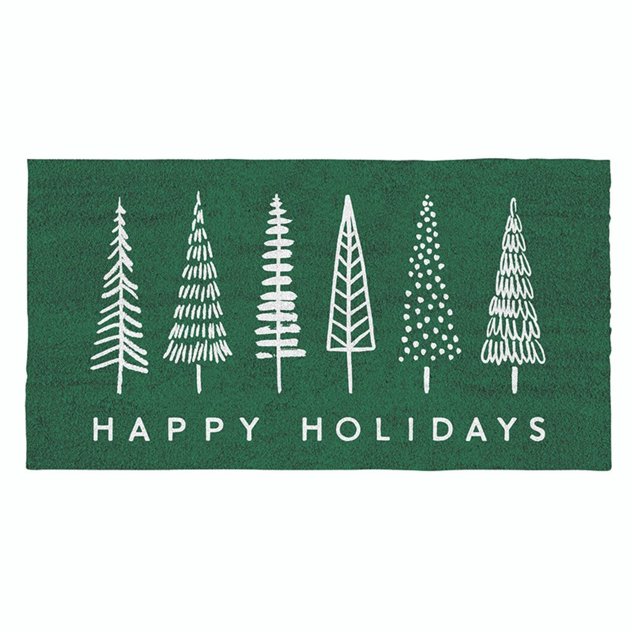Happy Holidays Green Doormat