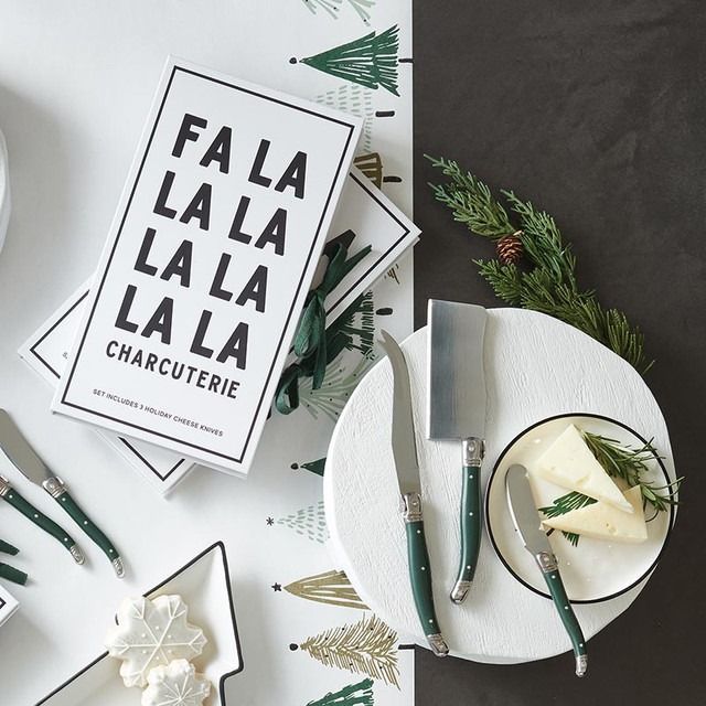 Green Charcuterie Knives Set, Fa La La