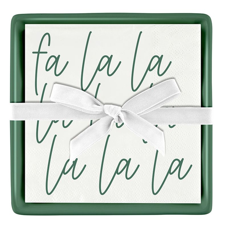 Fa La La La Napkins with Tray