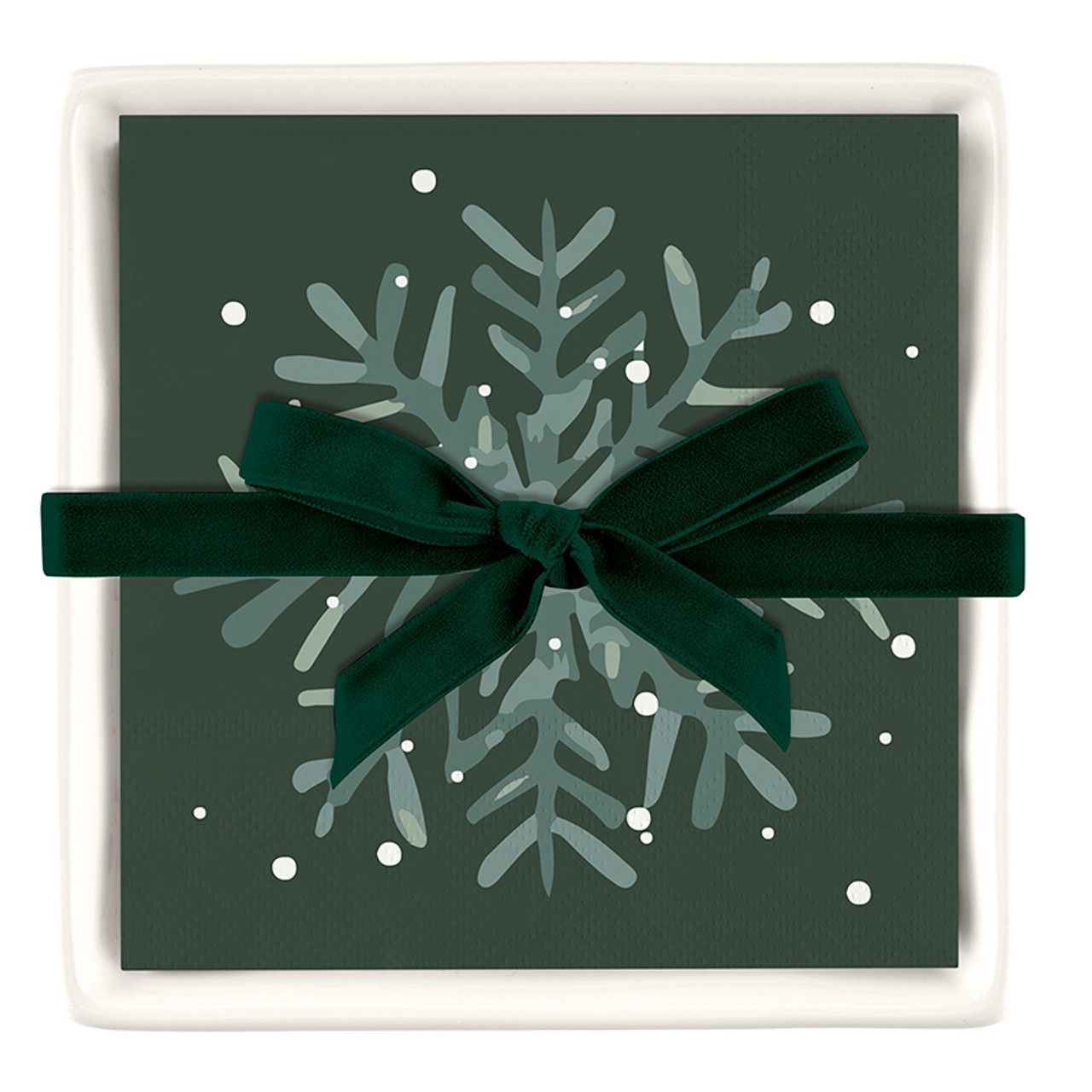 Snowflake Napkins with Tray