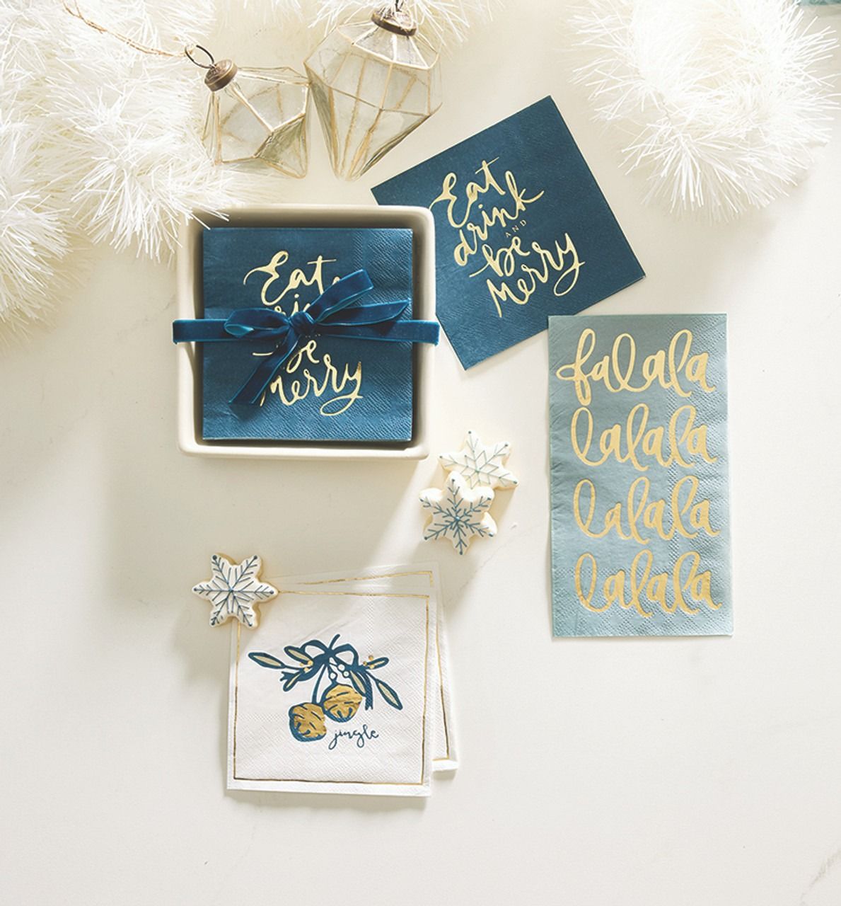 Eat, Drink, Be Merry Napkins with Tray