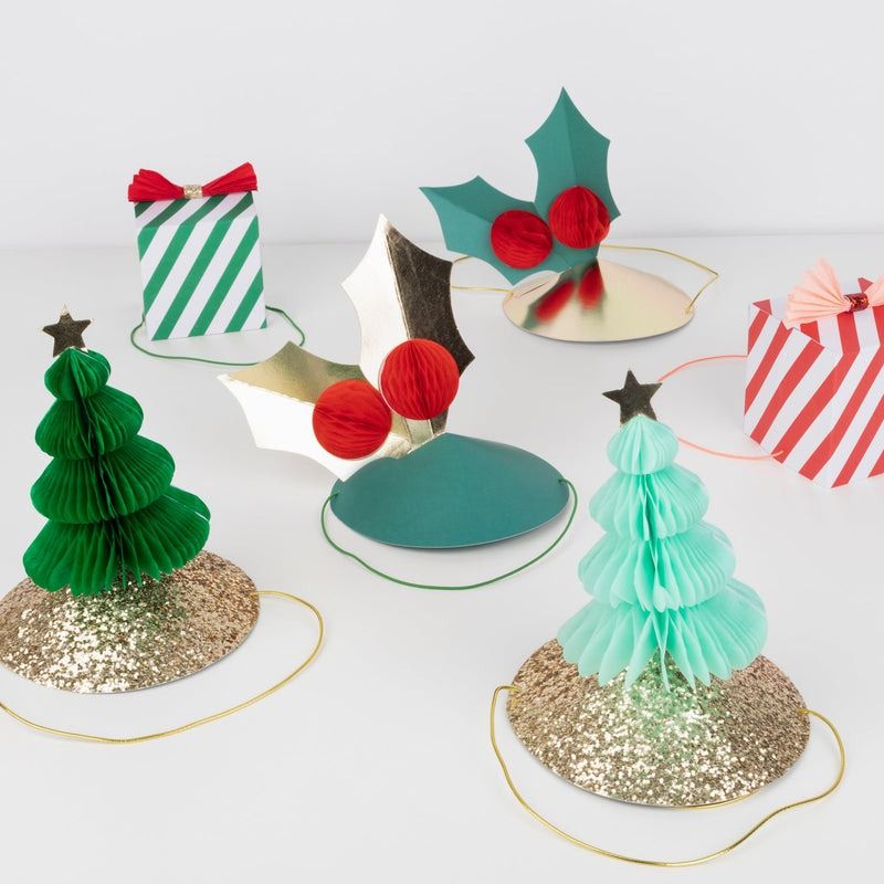 Mixed Christmas Party Hats, Set of 6