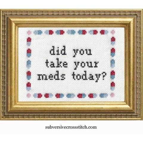 Did You Take Your Meds? Cross Stitch Kit