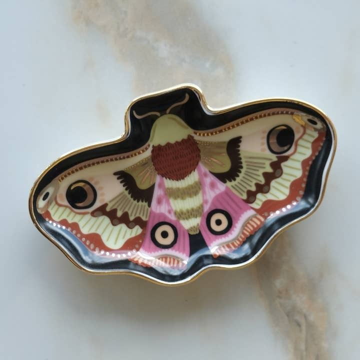 Moon Moth Porcelain Trinket Dish