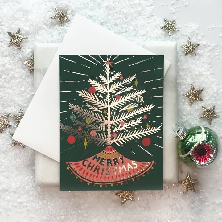 Aluminum Tree Greeting Card, Box of 8