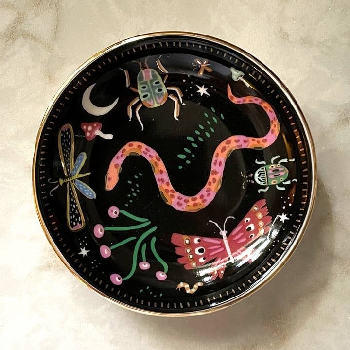 Midnight Garden Porcelain Trinket Dish