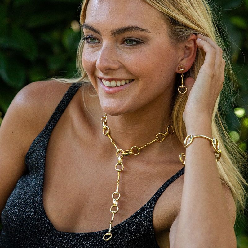 Equestrian Snaffle Bit Earrings - Gold