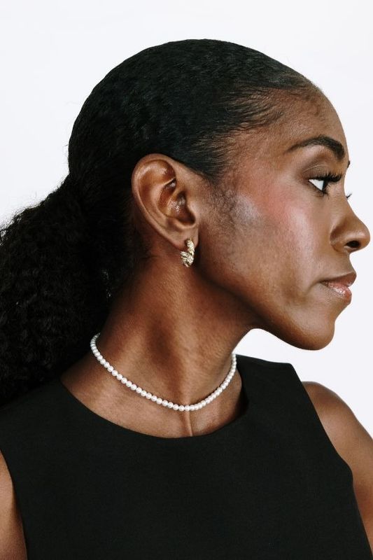 Augusta Choker 4mm, Pearl / Gold