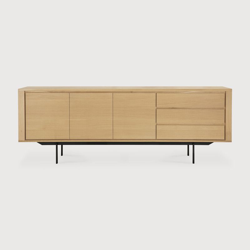 Shadow sideboard - oak - 3 doors - 3 drawers, 88 x 17.5 x 31.5