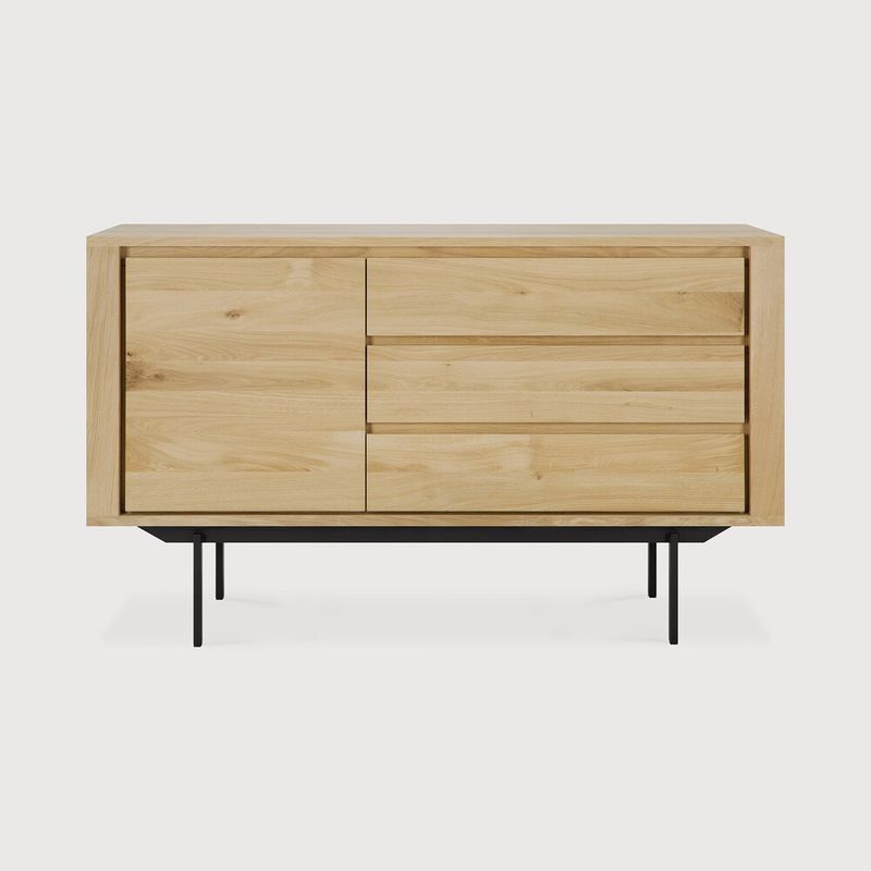 Shadow sideboard - oak - 1 door - 3 drawers, 53 x 17.5 x 31.5