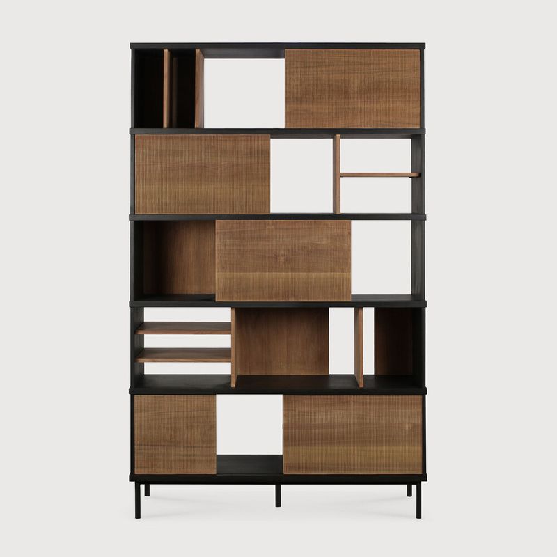 Oscar rack - teak - 5 sliding doors