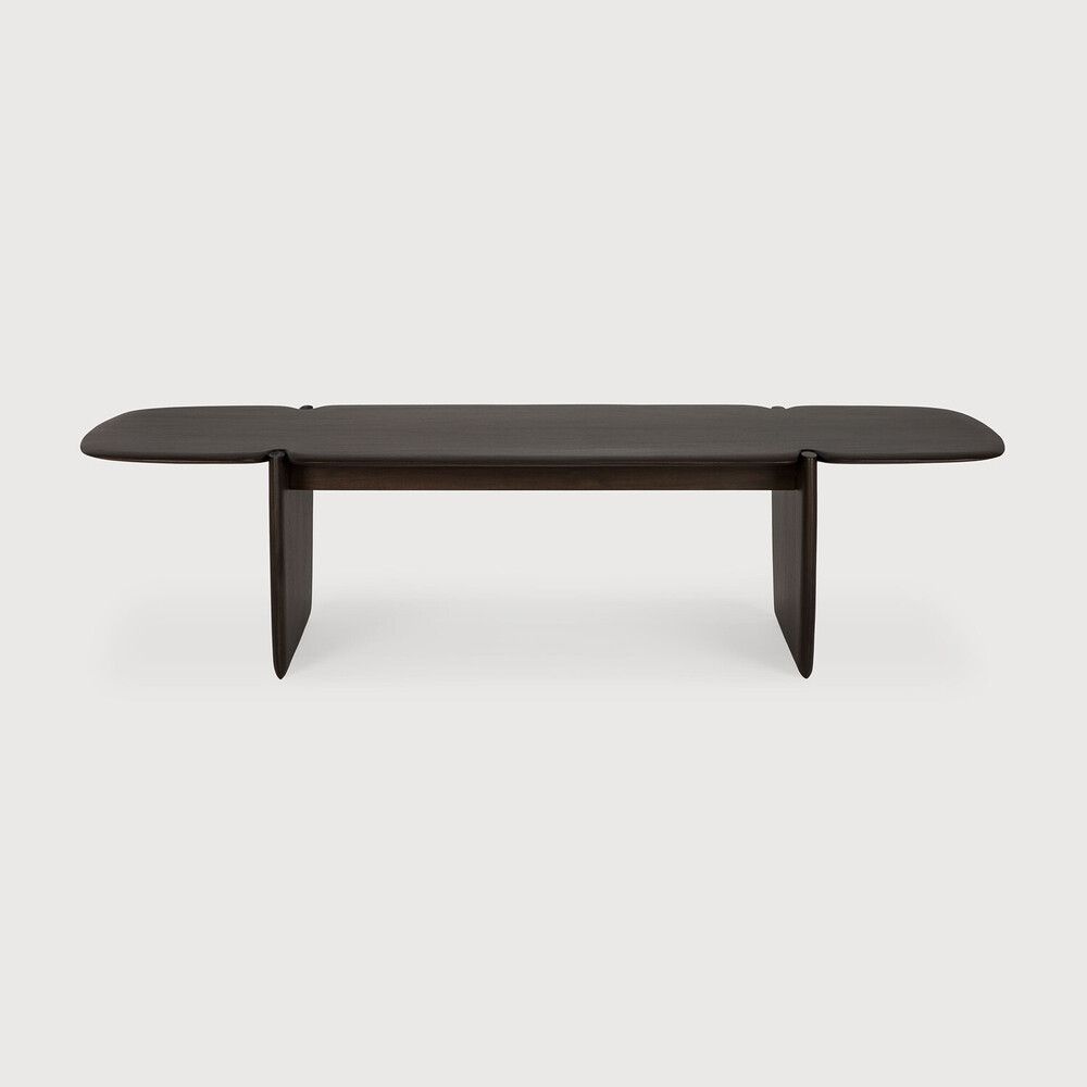 PI coffee table - varnished mahogany - dark brown - rectangular