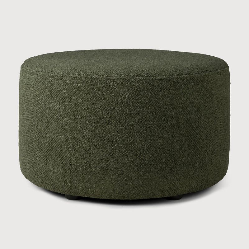 Barrow pouf - Pine Green fabric, 23.5 x 23.5 x 14