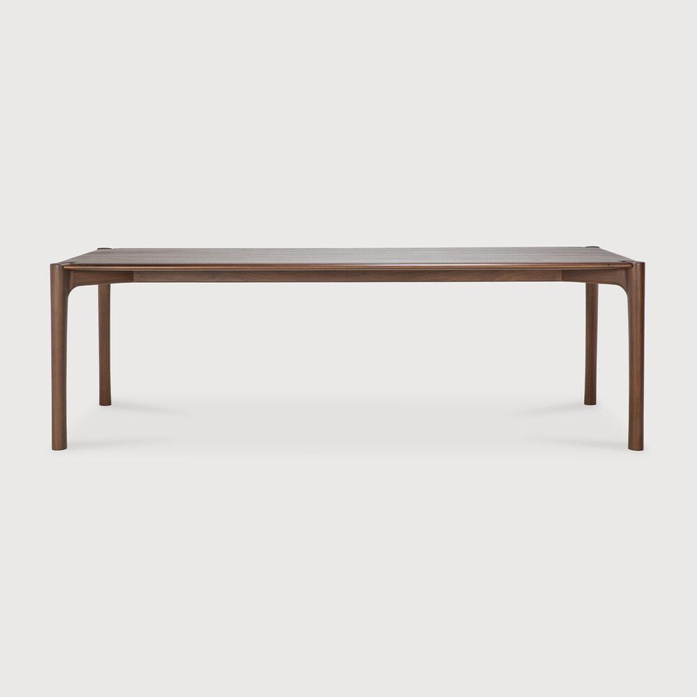 PI dining table - varnished teak - brown - rectangular
