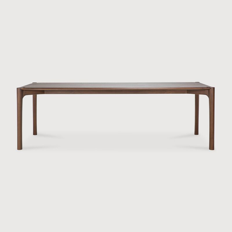 PI dining table - varnished teak - brown - rectangular