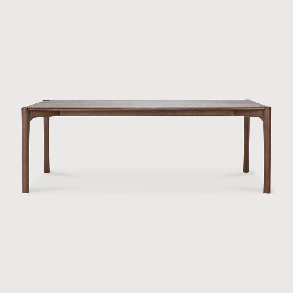 PI dining table - varnished teak - brown - rectangular