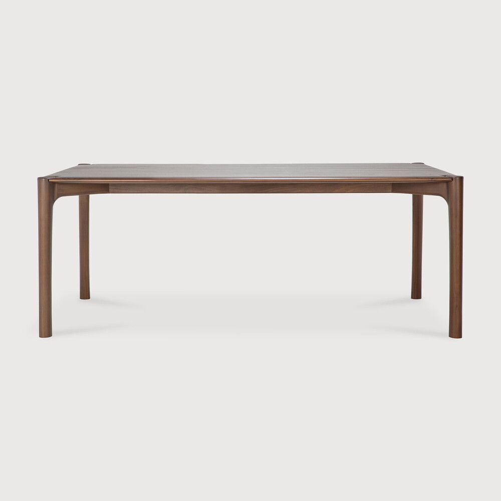 PI dining table - varnished teak - brown - rectangular