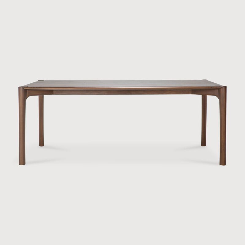 PI dining table - varnished teak - brown - rectangular