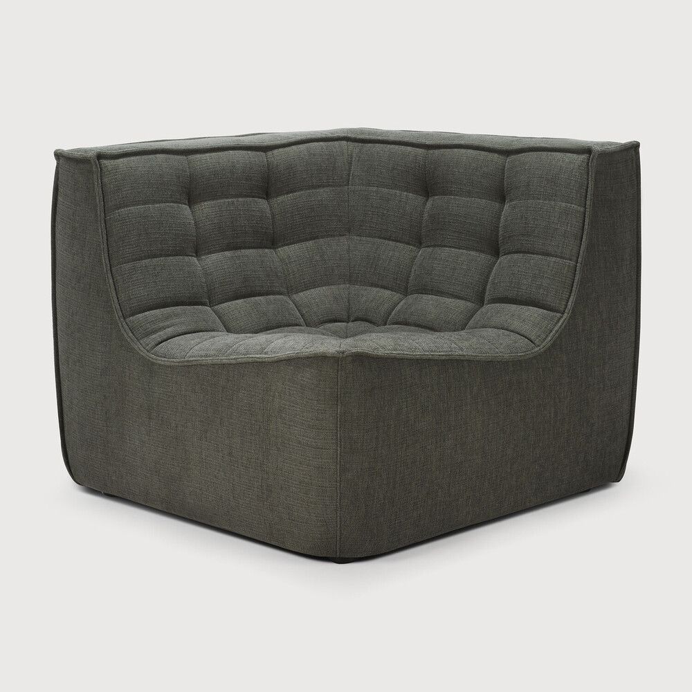 N701 modular sofa - Moss Eco fabric - 90° square corner