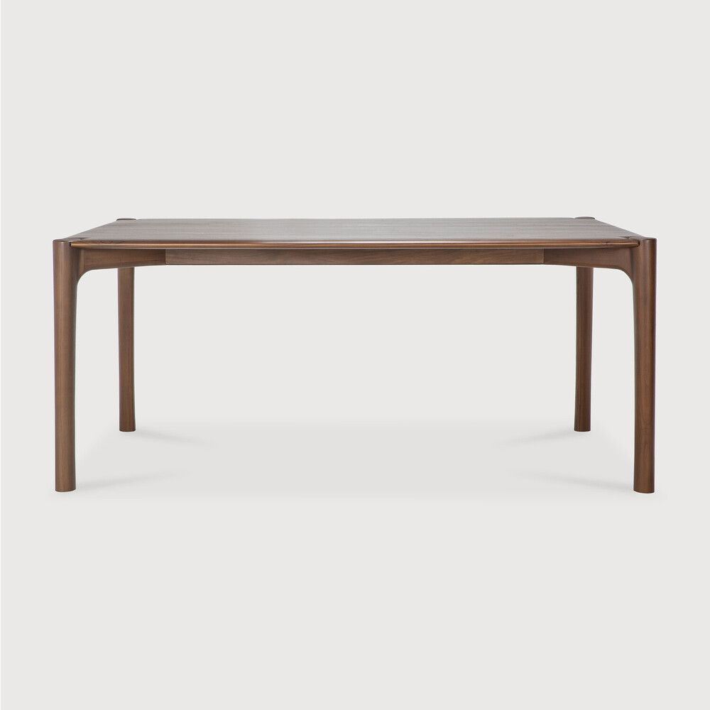 PI dining table - varnished teak - brown - rectangular