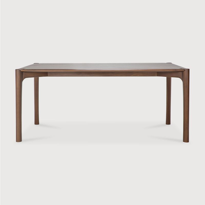 PI dining table - varnished teak - brown - rectangular