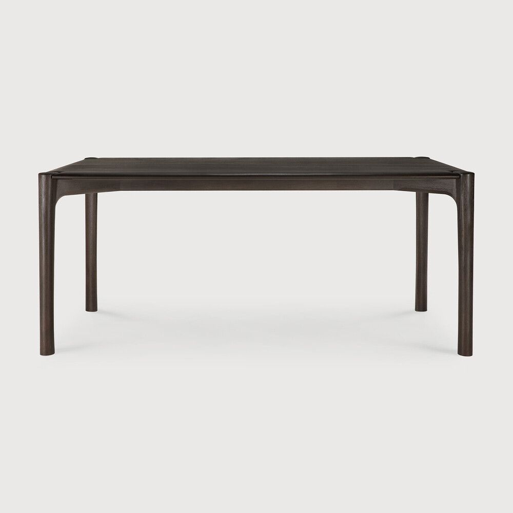 PI dining table - varnished teak - dark brown - rectangular