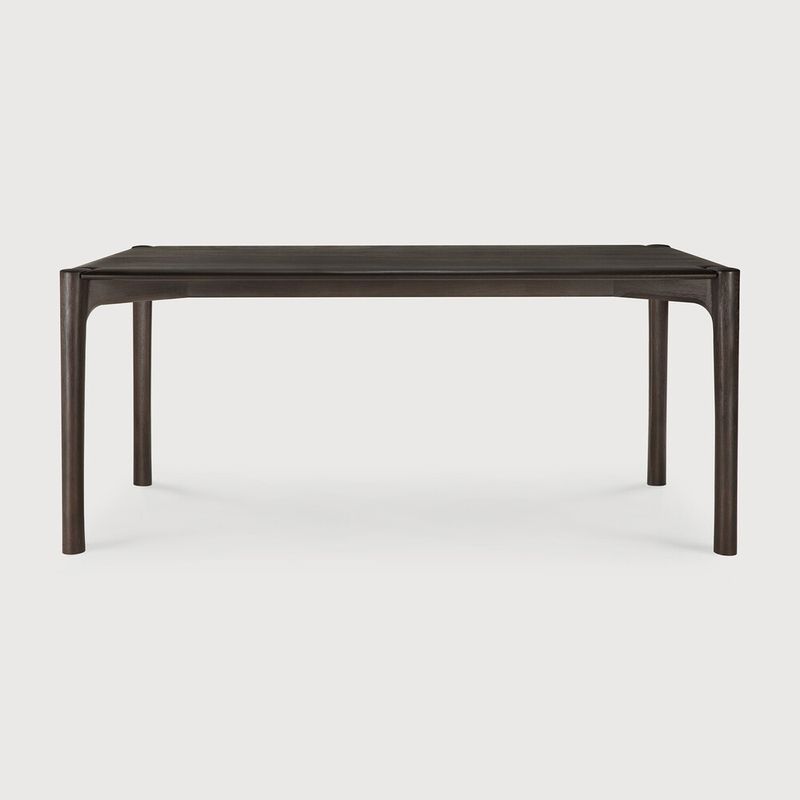 PI dining table - varnished teak - dark brown - rectangular, 71 x 35.5 x 30