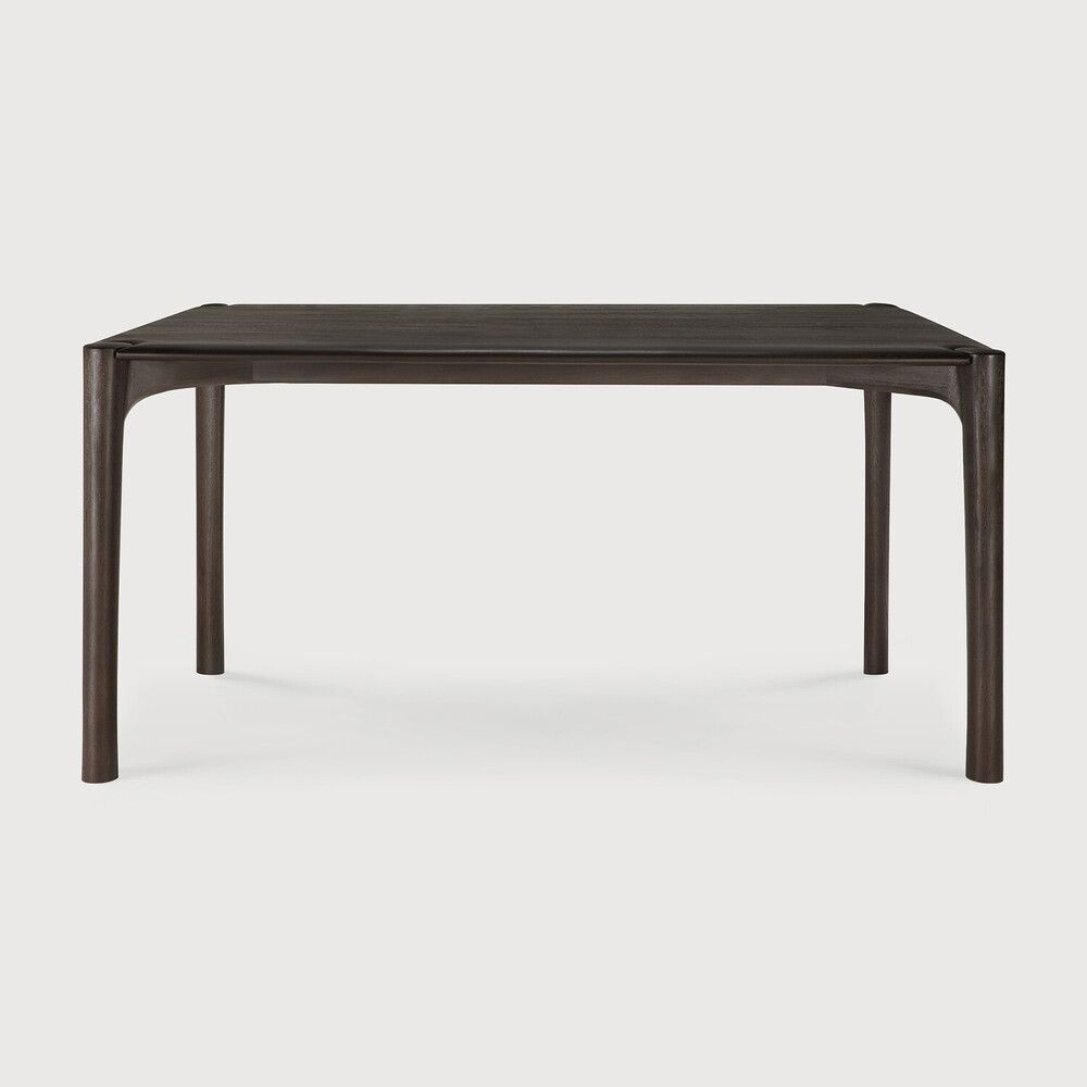 PI dining table - varnished teak - dark brown - rectangular, 63 x 31.5 x 30