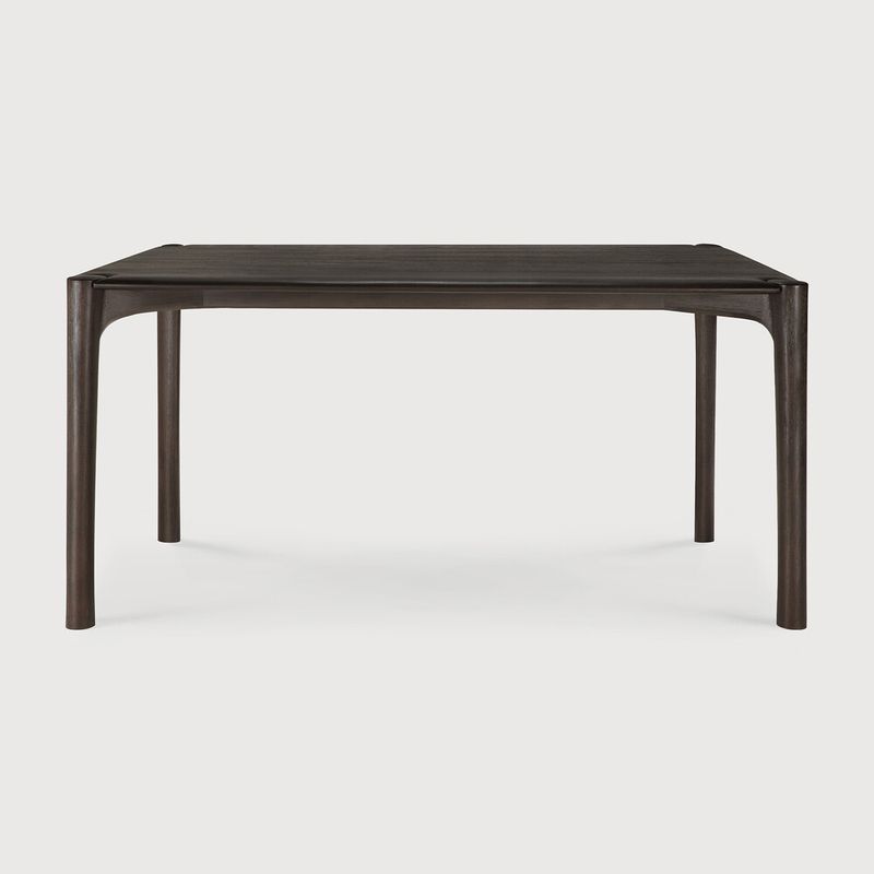 PI dining table - varnished teak - dark brown - rectangular, 63 x 31.5 x 30