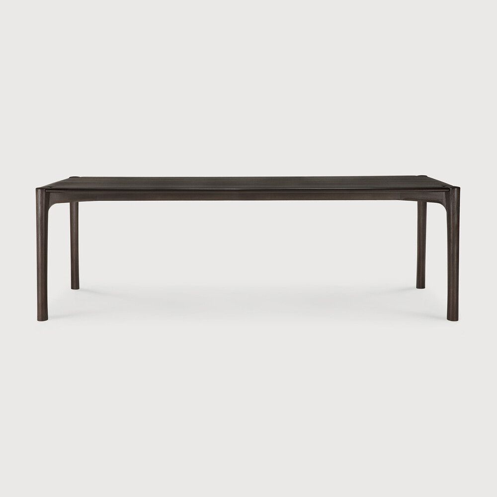 PI dining table - varnished teak - dark brown - rectangular