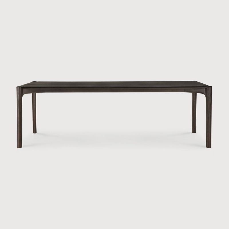 PI dining table - varnished teak - dark brown - rectangular, 94.5 x 39.5 x 30