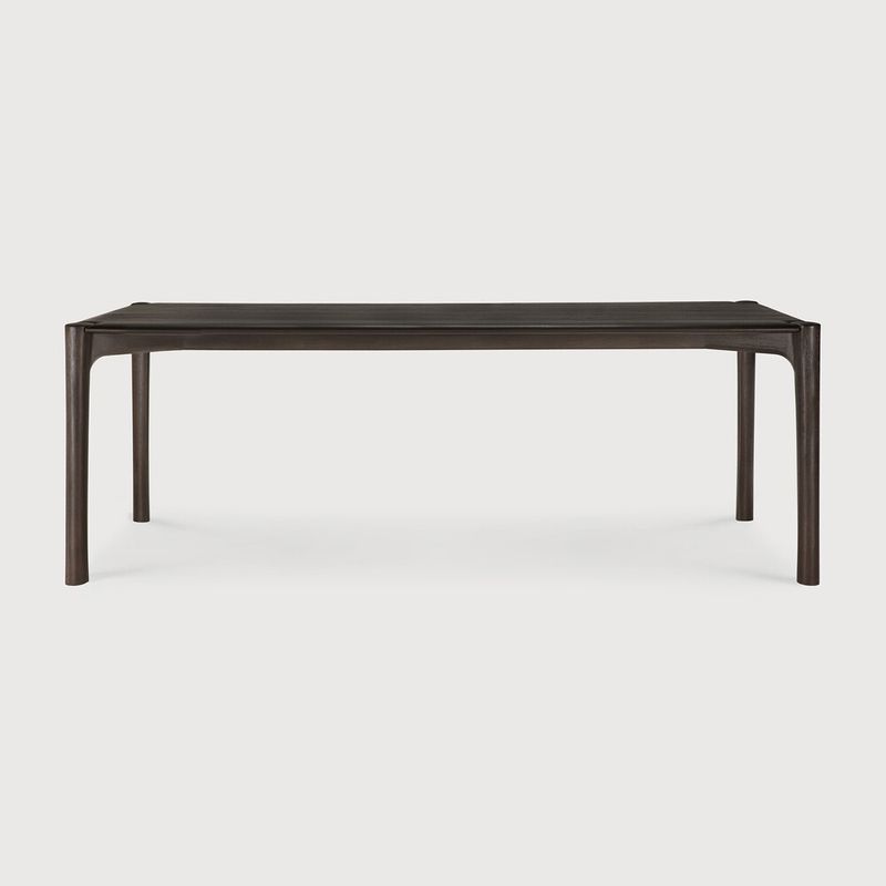 PI dining table - varnished teak - dark brown - rectangular, 86.5 x 37.5 x 30
