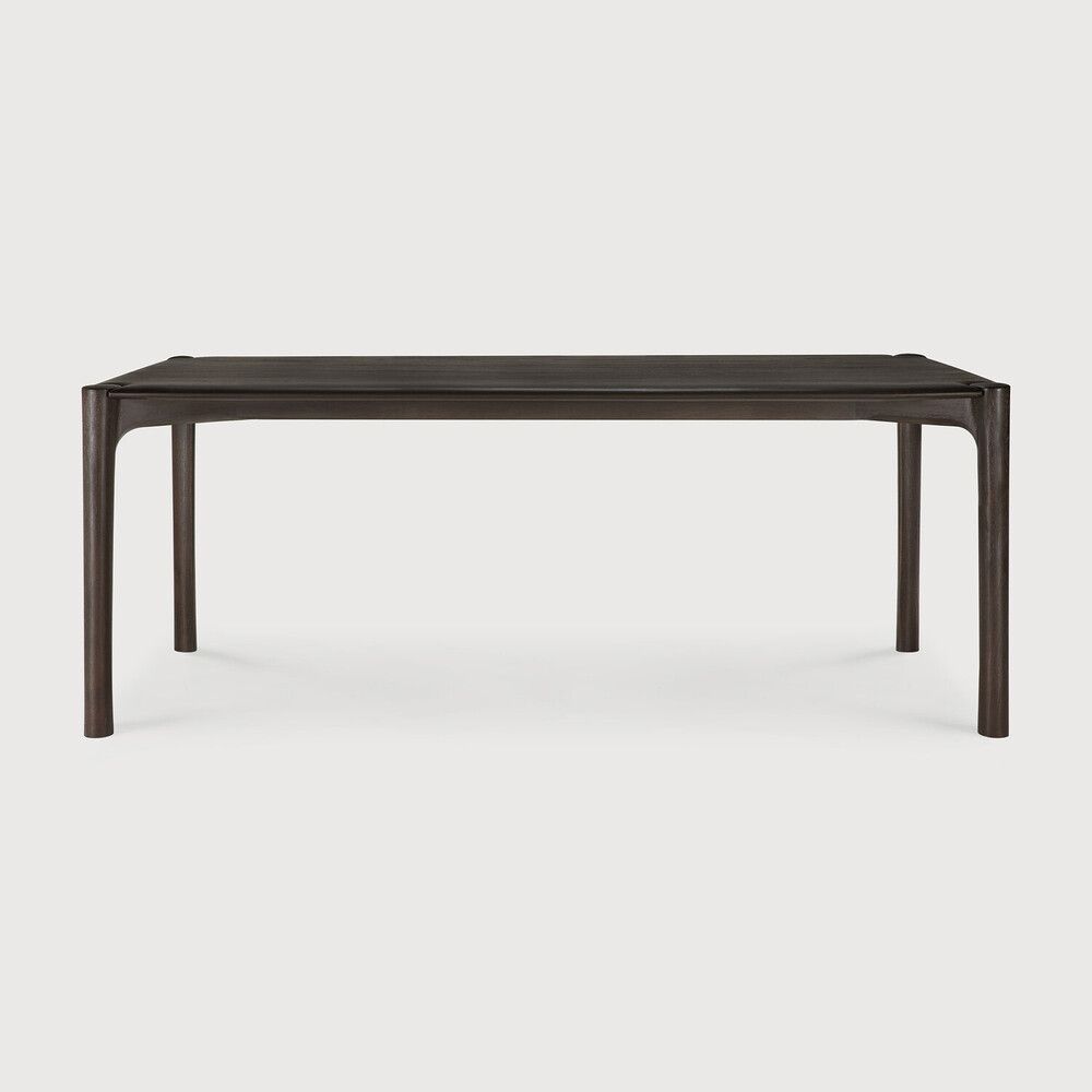 PI dining table - varnished teak - dark brown - rectangular