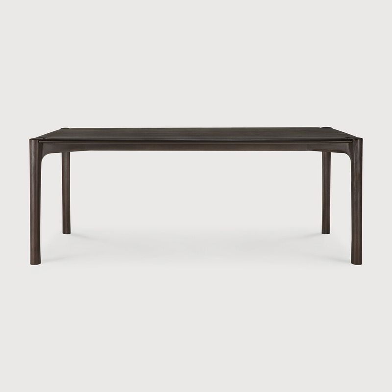 PI dining table - varnished teak - dark brown - rectangular, 78.5 x 37.5 x 30