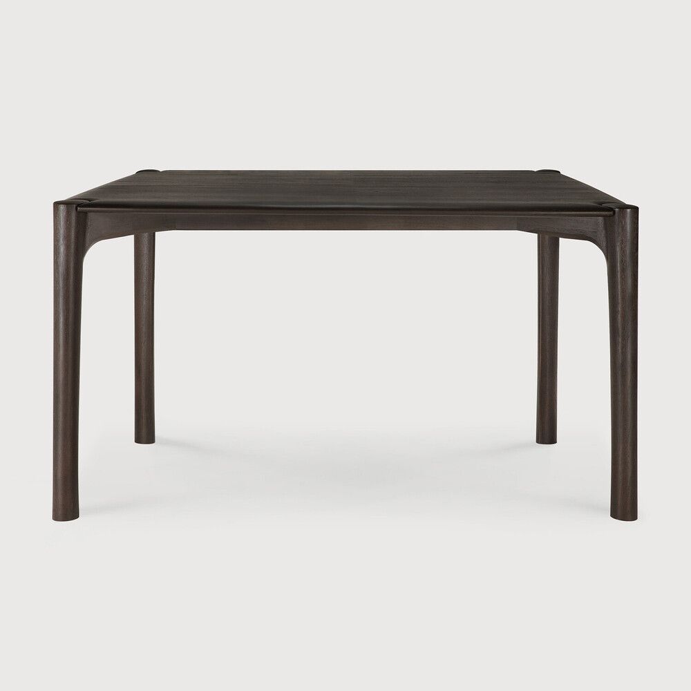 PI dining table - varnished teak - dark brown - rectangular