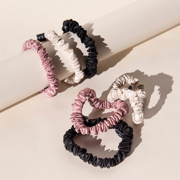 Skinny Scrunchie - 2 Damask/2 Black/2 Dusty