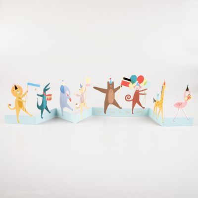 Animal Parade Concertina Card