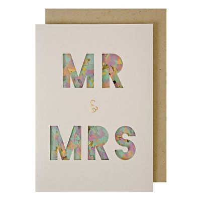 Mr &amp; Mrs Confetti Shaker Wedding Card