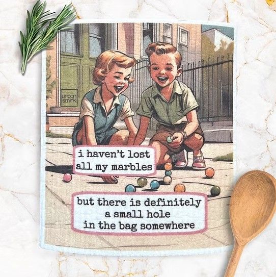 Lost My Marbles Swedish Dishcloth