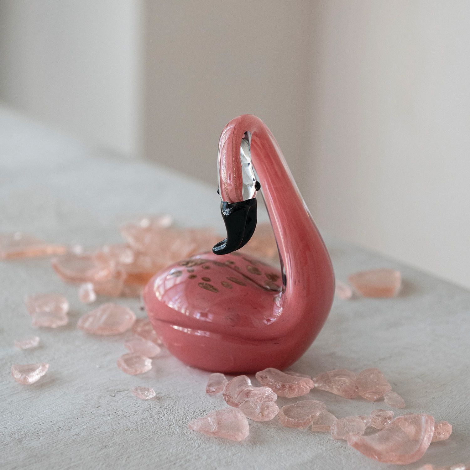 Hand-Blown Glass Flamingo