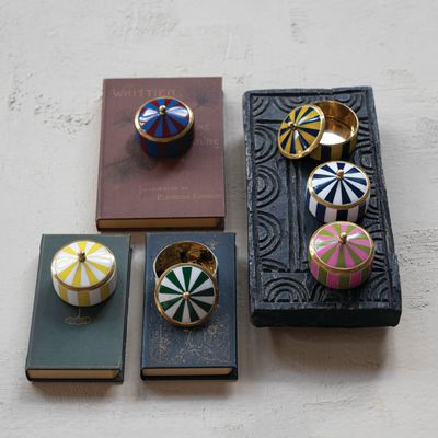 Brass and Resin Striped Box