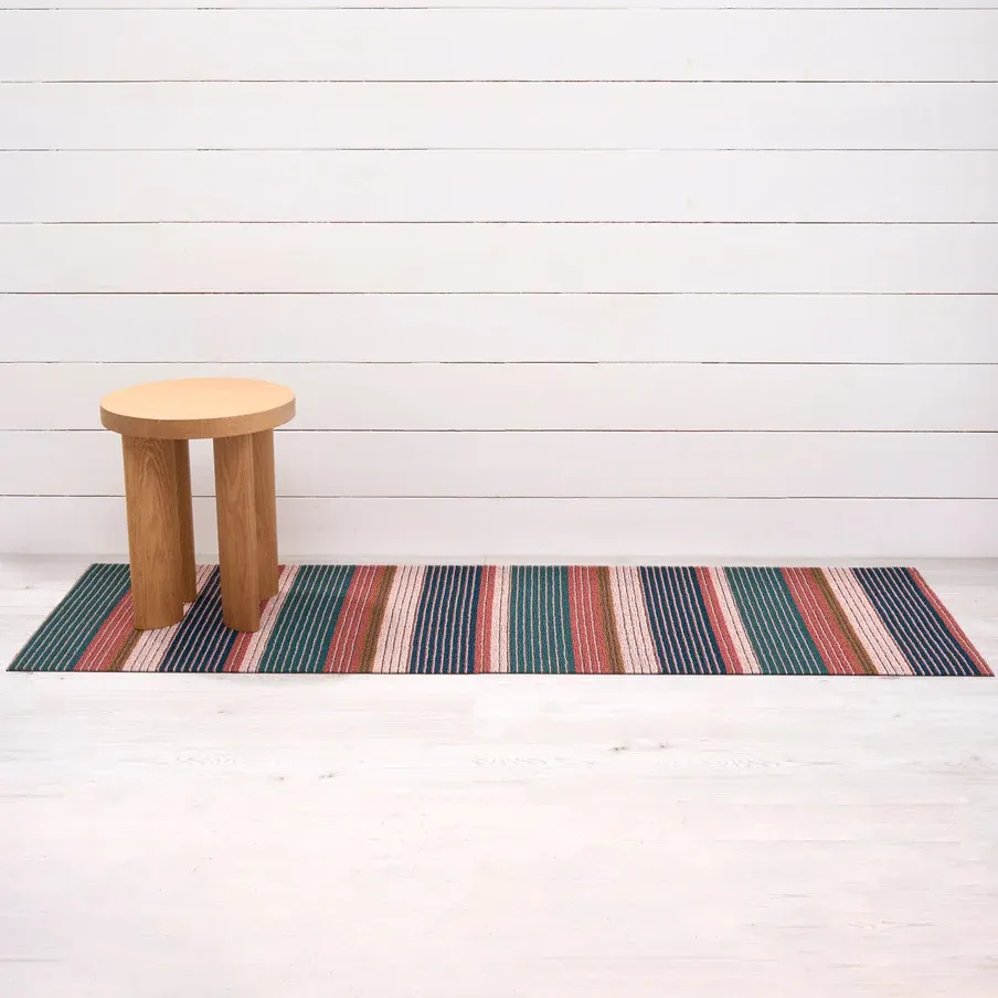 Pleat Stripe Shag Mat Raspberry 24x36