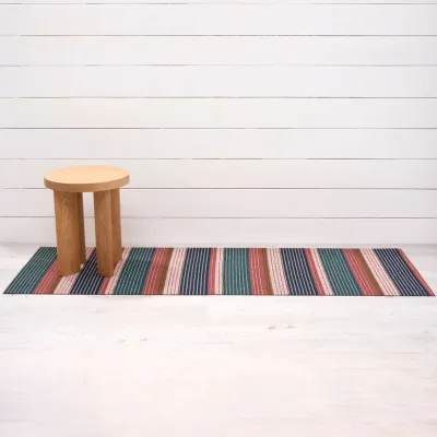 Pleat Stripe Shag Mat Raspberry 24x36